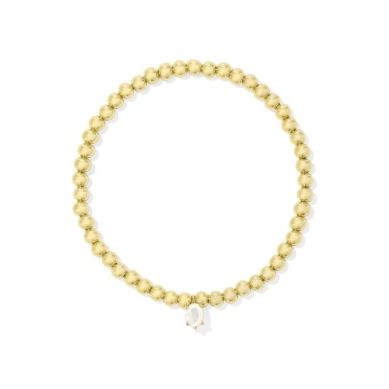 Kendra Scott Cailin Stretch Bracelet Gold Ivory Mother of Pearl