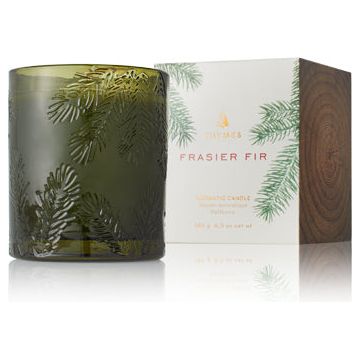 Thymes Frasier Fir Green Glass Candle