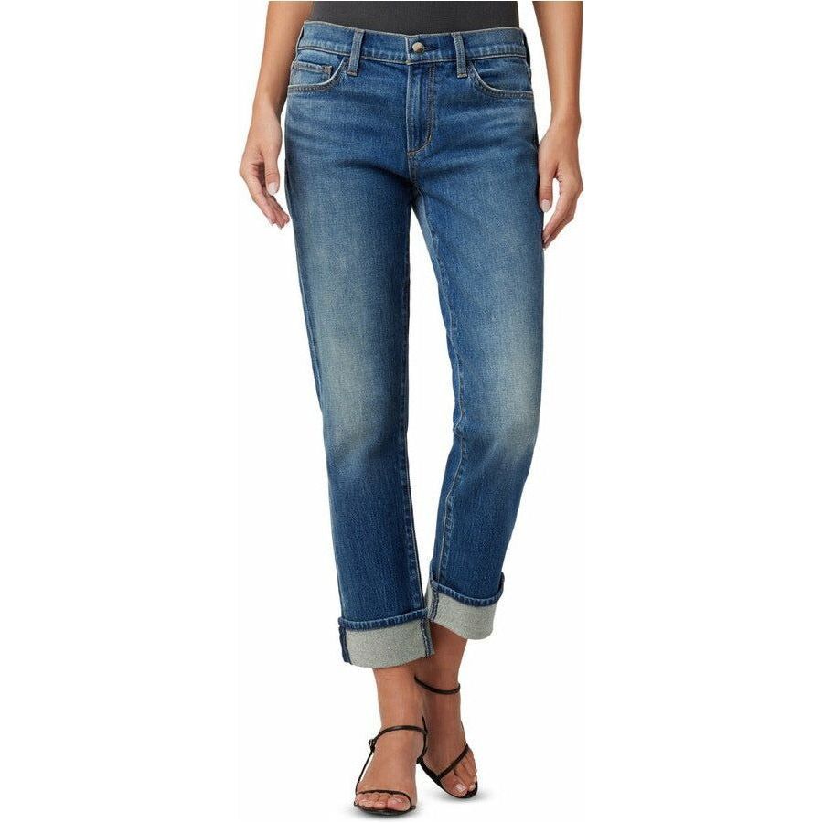 Joe's Jeans Lara Mid Rise Cigarette Ankle Cuffed in Burden Wash