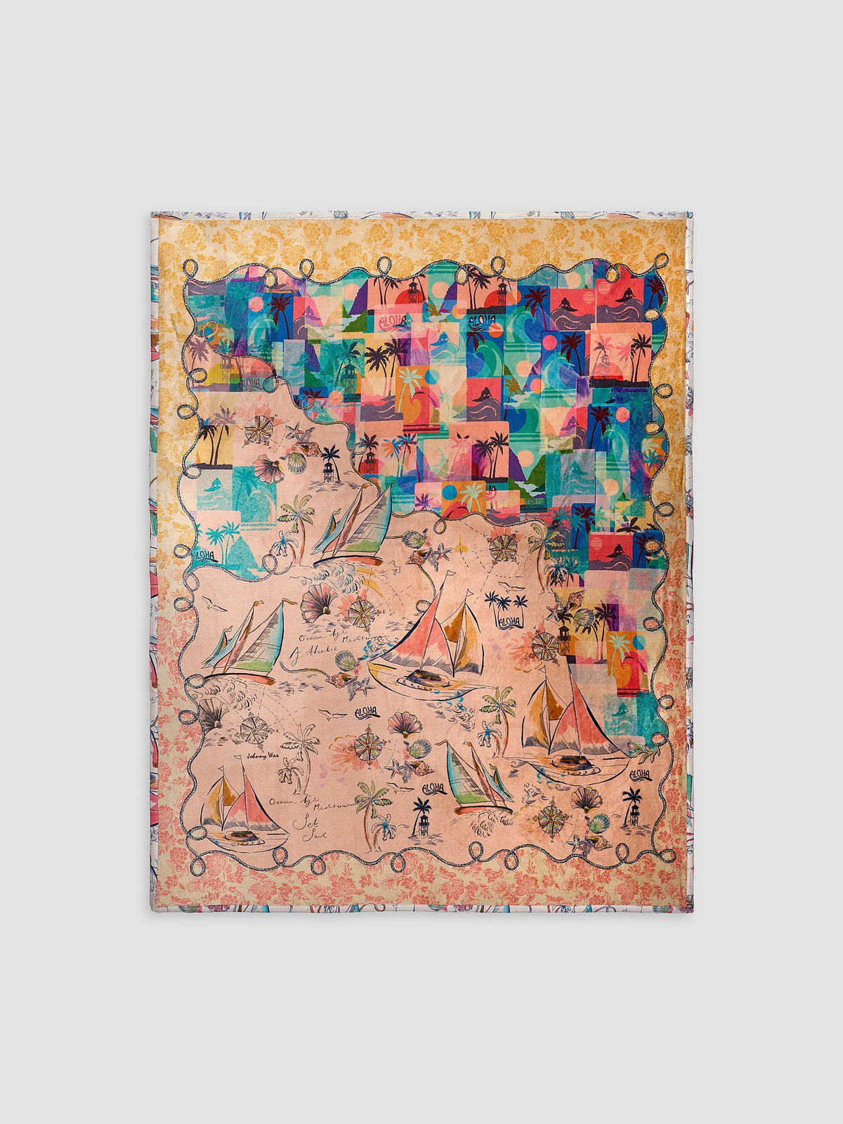 Johnny Was Paradise Travel Blanket in Marina