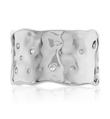 Monica Vinader Siren Scatter Ring in Sterling Silver & White Topaz