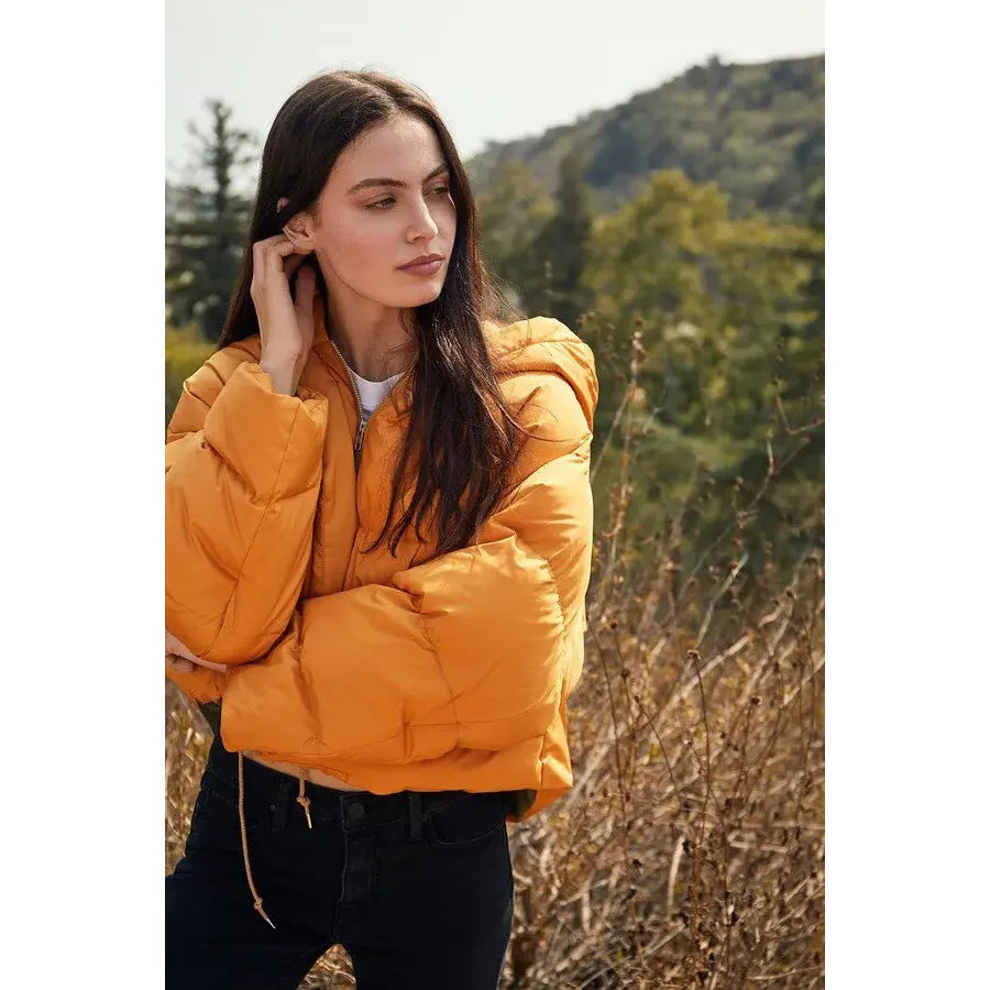 Consignment009 Velvet by Graham & Spencer Raylin Puffer Jacket in Mustard
