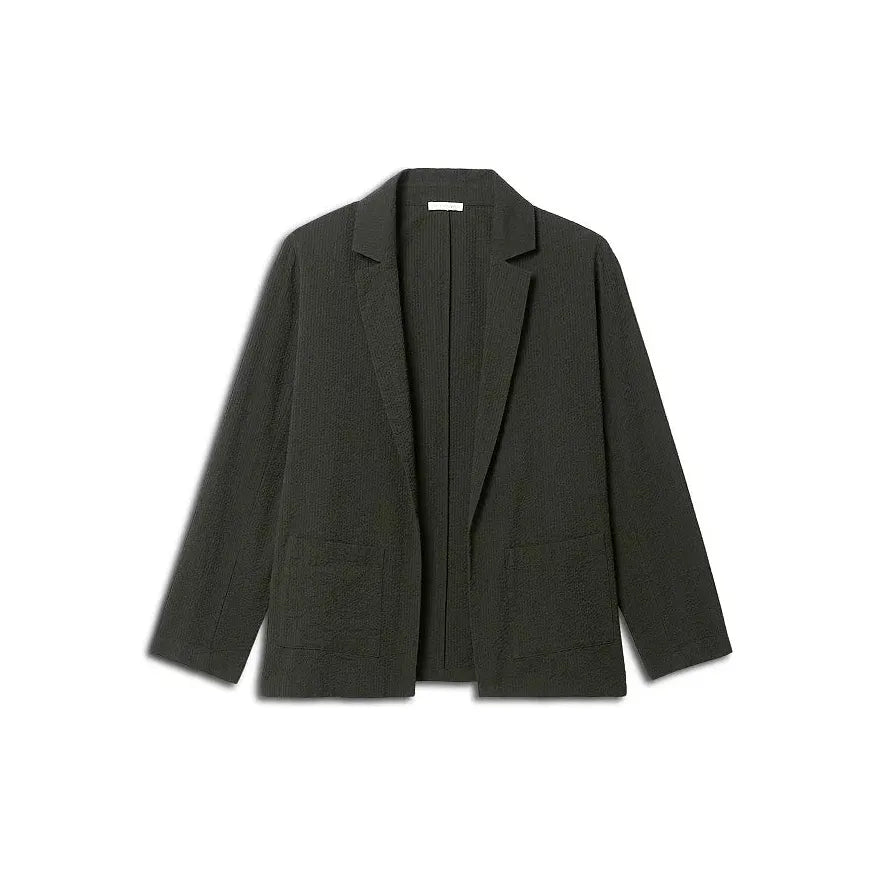 Eileen Fisher Seersucker Notch Collar Blazer in Seaweed