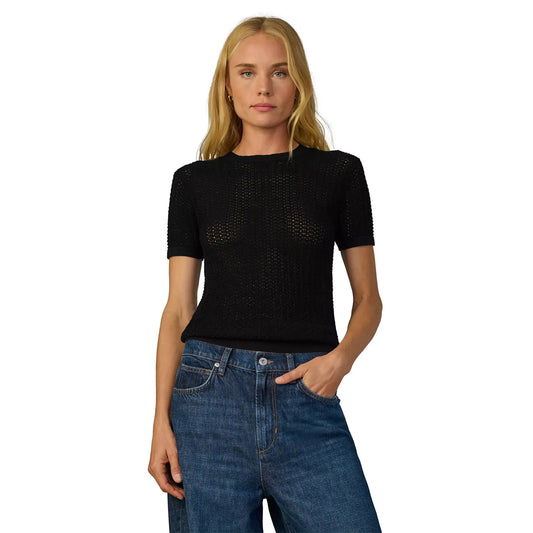 Joe's Jeans The Crochet Baby Tee in Black