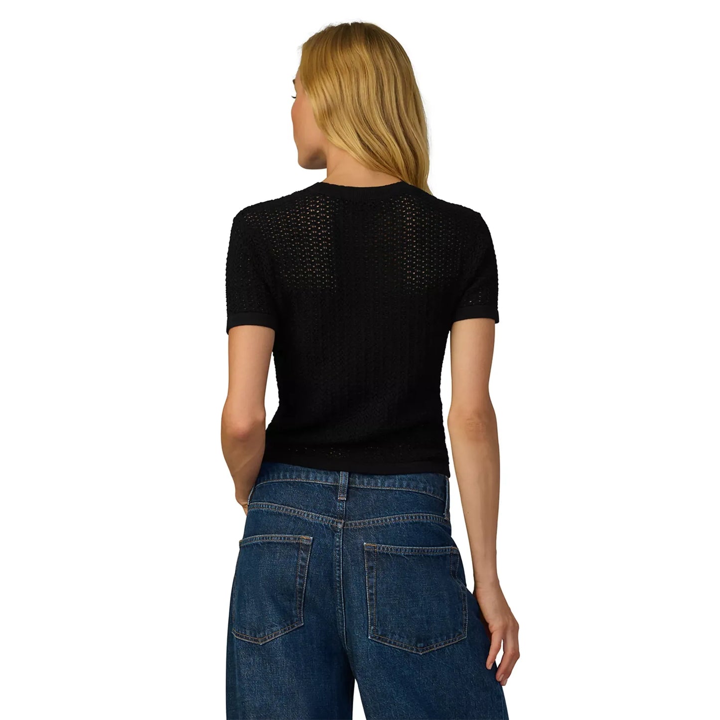 Joe's Jeans The Crochet Baby Tee in Black