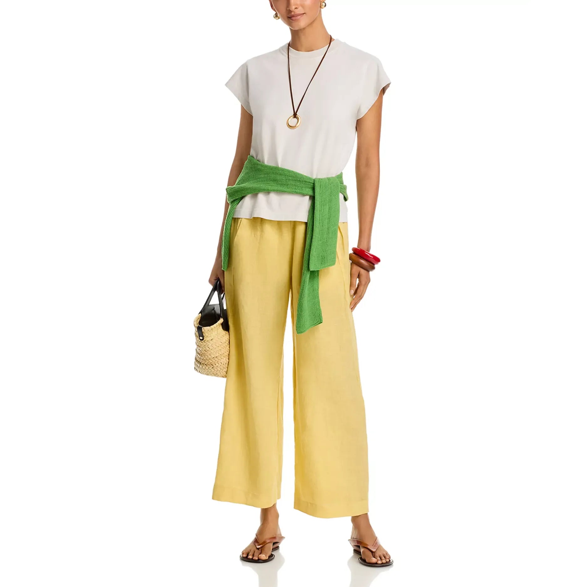 Velvet by Graham & Spencer Lola Linen Pant in Sun
