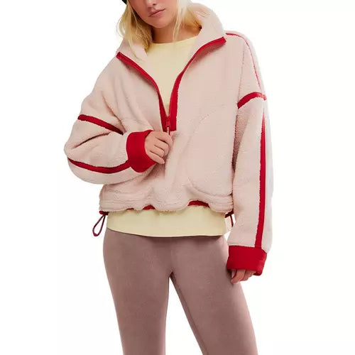 Free People Mountain High 1/2 Zip in Ballet Slipper Combo