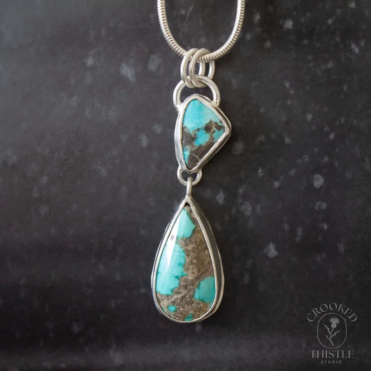 Crooked Thistle Carico Turquoise Two-Tier Drop Pendant