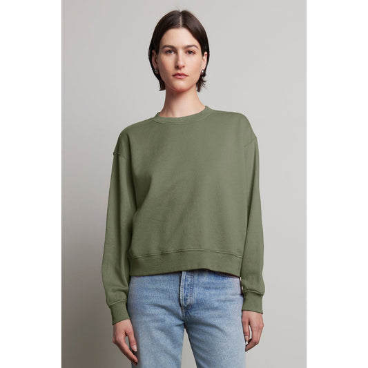Velvet by Jenny Graham Ynez Organic Fleece Sweatshirt in Army
