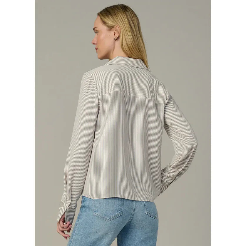 Joe's Jeans The Mia Blouse in Panna Cotta Navy Stripe