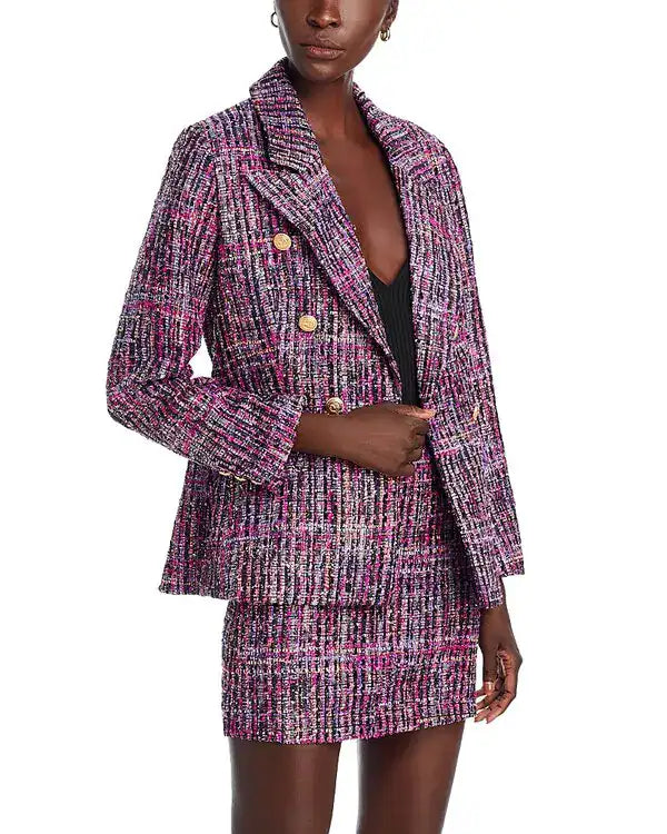 Aqua Tweed Blazer in Purple Multi 