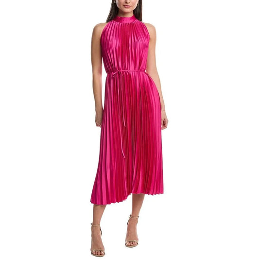 Consignment029 Sam Edelman Smock Neck Pleated Dress in Pink Size 4