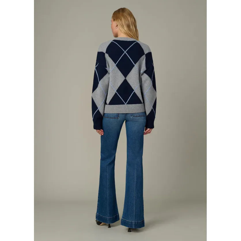 Joe's Relaxed Fit Cardigan in Blue Argyle