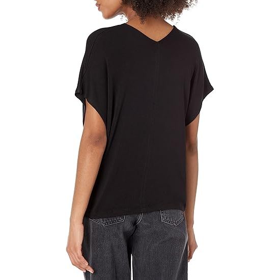 Vince Dbl V-Neck Popover in Black