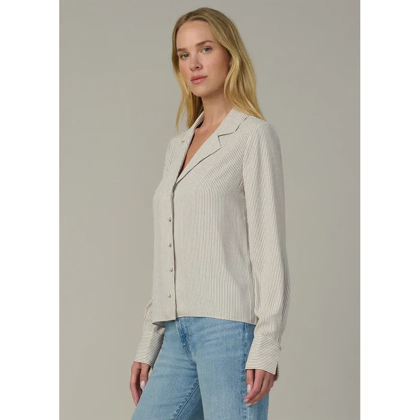 Joe's Jeans The Mia Blouse in Panna Cotta Navy Stripe