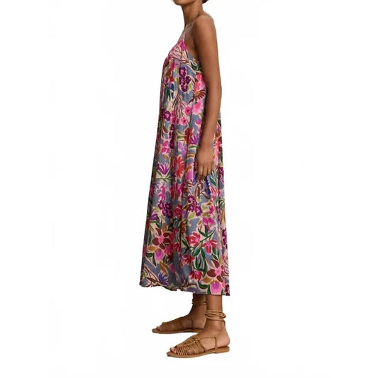 Consignment062 Velvet by Graham & Spencer Printed Voile Alexa Dress in Tahiti