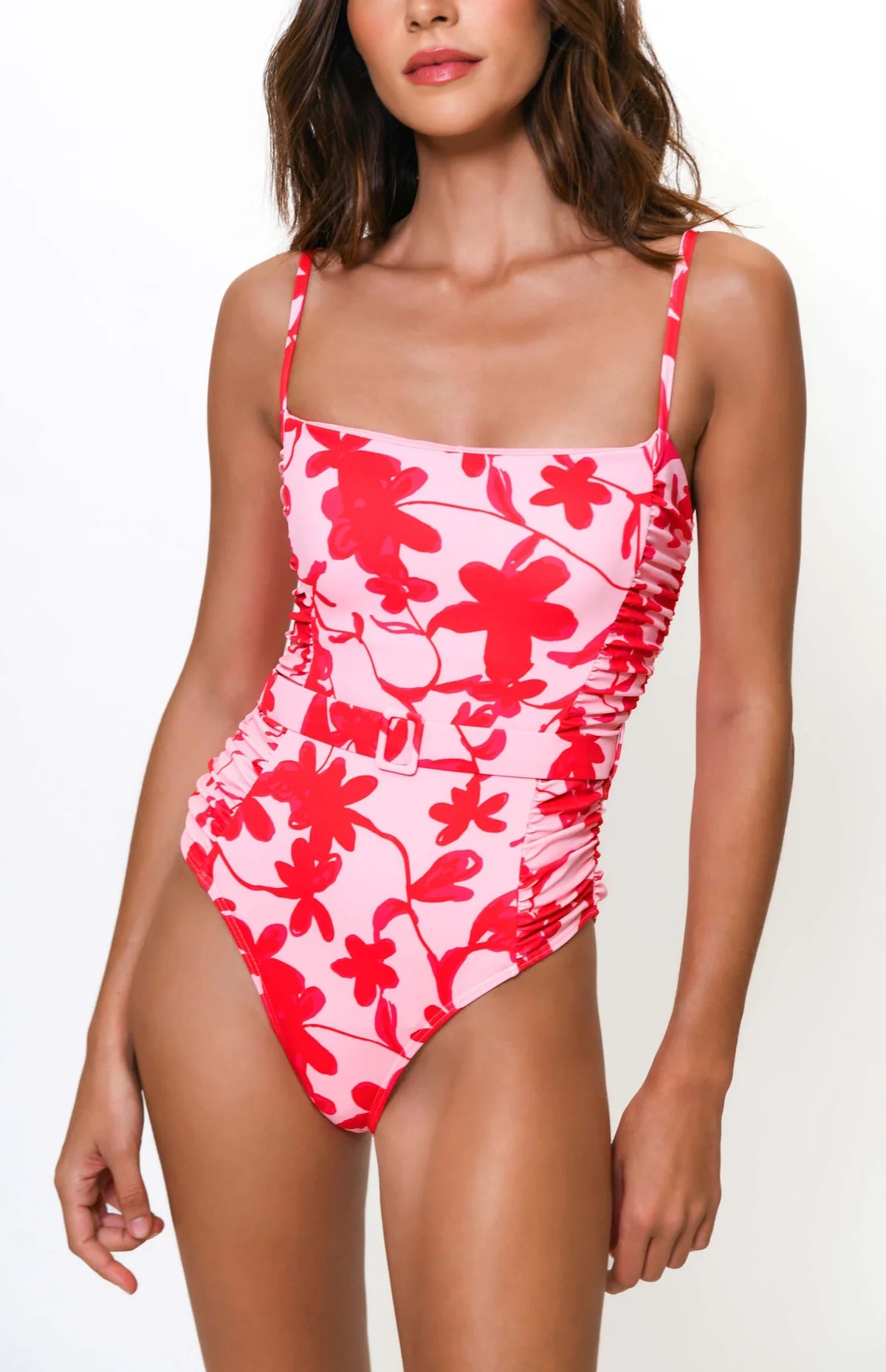 Hutch Designs Jenny One Piece Swimsuit in Lipstick Optimistic Floral