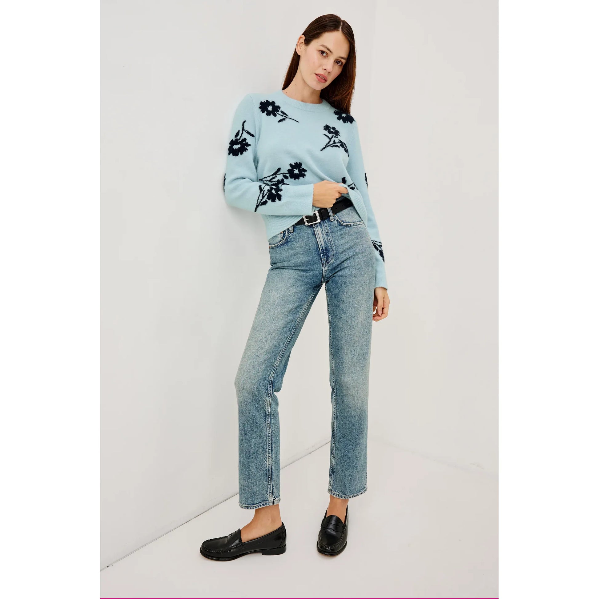 Rails Anise Sweater in WInter Blue Floral