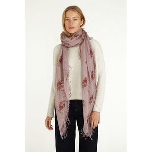 Chan Luu Orchid Hush Hibiscus Floral Cashmere and Silk Scarf