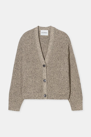 CLOSED Cardigan in Mouline Yarn in Desert Beige