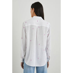 Rails Charli Shirt in Fuchsia Embroidered Palms