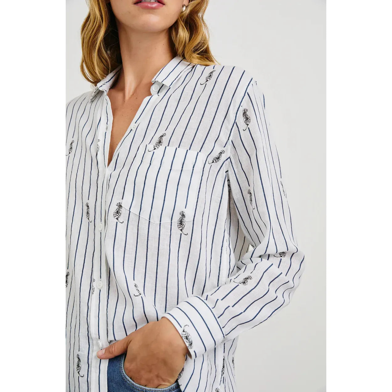 Rails Charli Shirt in Navy Striped Tigers