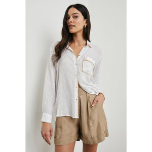 Rails Charli Shirt in White Blanket Stitch