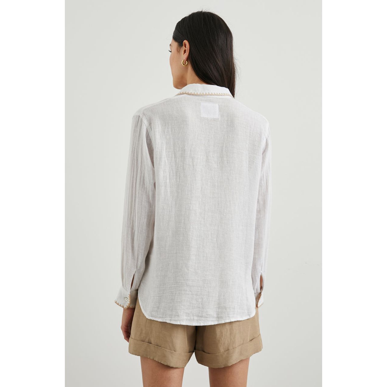 Rails Charli Shirt in White Blanket Stitch