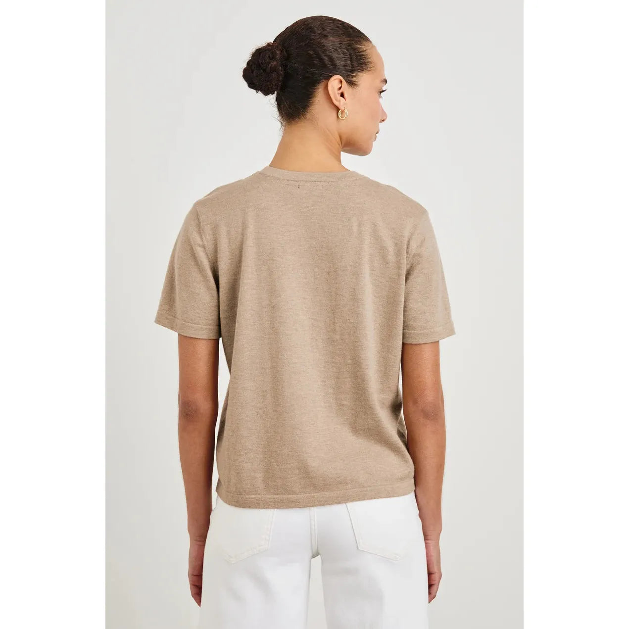 Rails Cotton Cashmere Short Sleeve T- Shirt in Heather Oatmeal