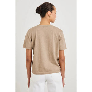 Rails Cotton Cashmere Short Sleeve T- Shirt in Heather Oatmeal