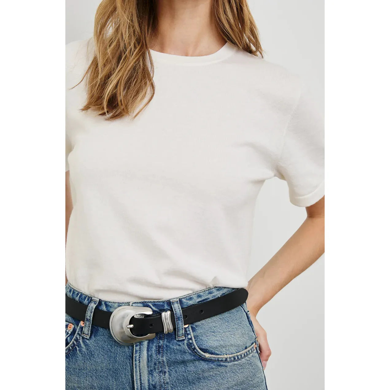 Rails Cotton Cashmere Short Sleeve T- Shirt in White