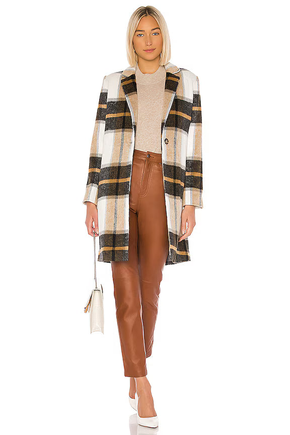 Cupcakes and Cashmere Cher Check Blazer Coat in Ivory