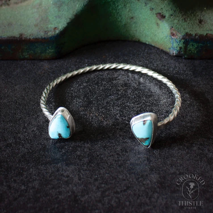 Crooked Thistle Carico Lake Turquoise Twisted Cuff Bracelet