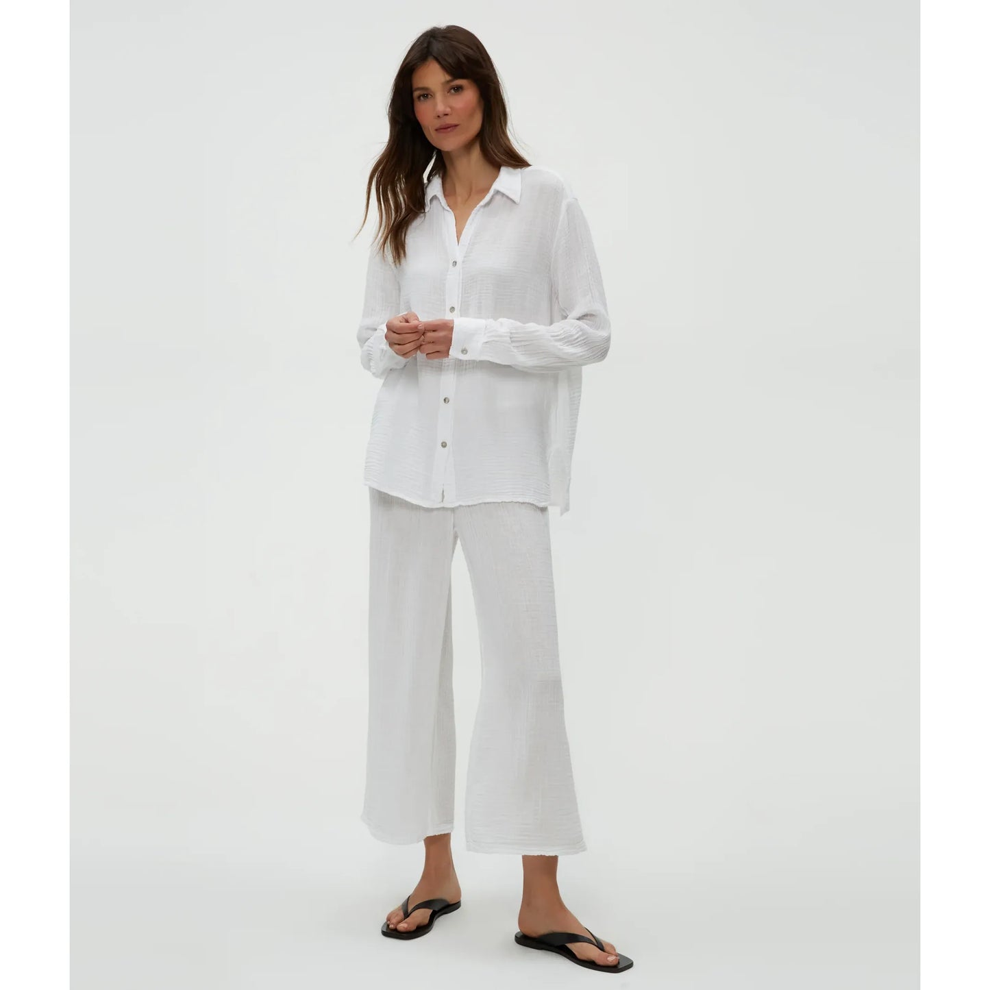 Michael Stars Petite Leo Gauze Button Down Shirt