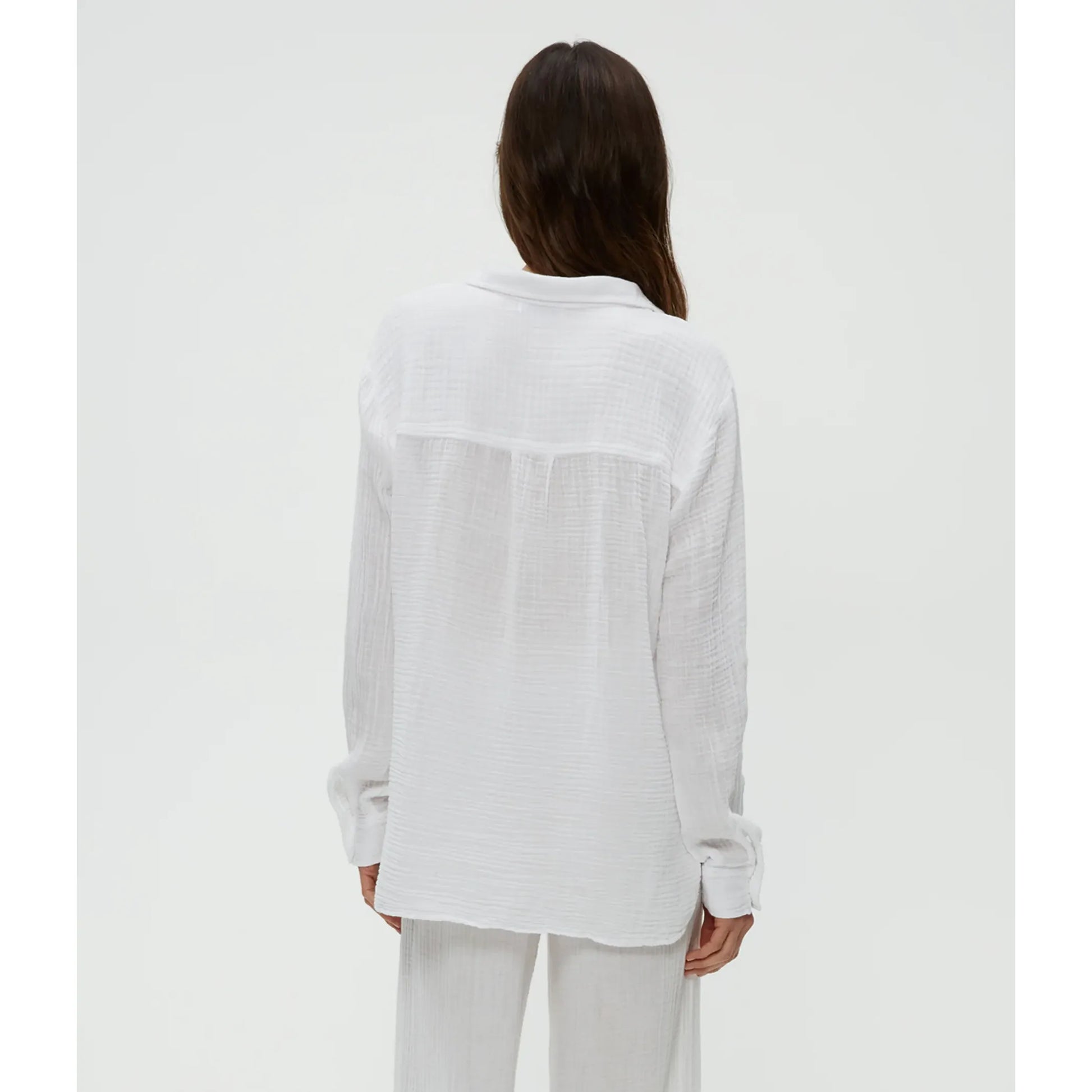 Michael Stars Petite Leo Gauze Button Down Shirt