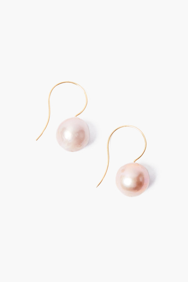 Chan Luu Champagne Baroque Pearl and Gold Drop Earrings