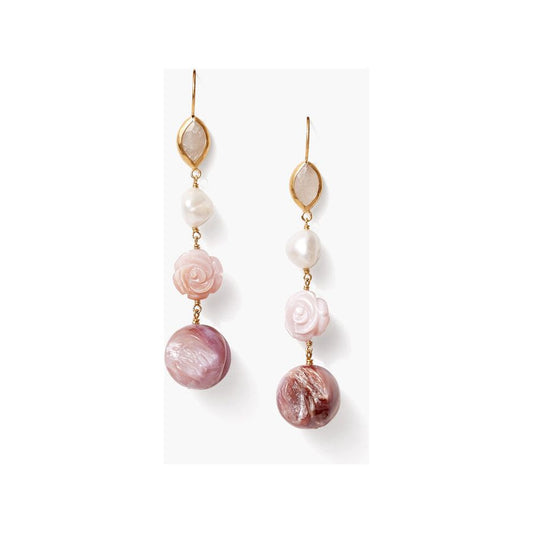 Chan Luu Roseto Tiered Earrings Pink