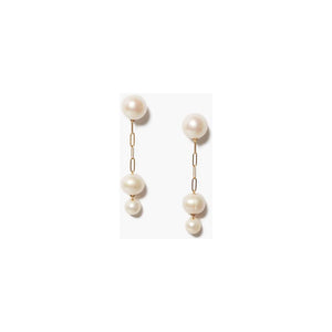 Chan Luu Phoebe Tiered Drop Earrings White Pearl