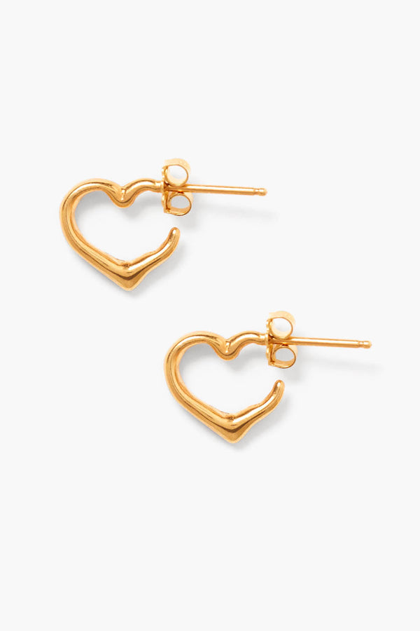 Chan Luu Open Heart Hoop Earrings Gold