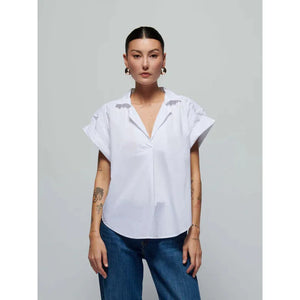 Nation Elliot Blouse in Optic White