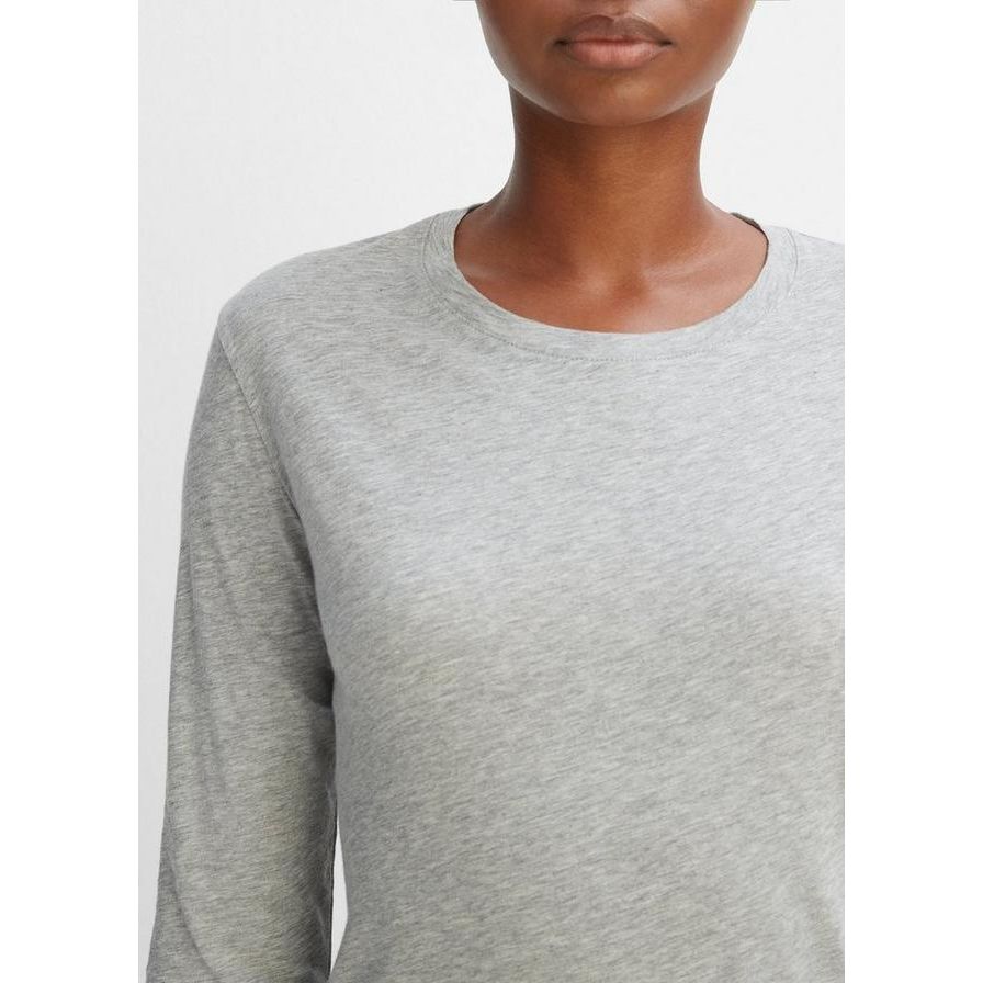 Vince Essential Long Sleeve Crew Neck T-Shirt in Heather Grey