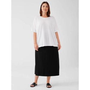 Eileen Fisher Stretch Jersey Knit Crew Neck Tee in White