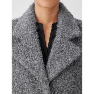 Eileen Fisher Alpaca Boucle Notch Collar Coat in Ash