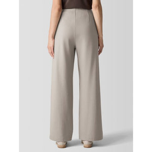 Eileen Fisher Felted Wool Jersey Wide-Leg Pant in Dove