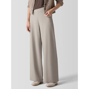 Eileen Fisher Felted Wool Jersey Wide-Leg Pant in Dove