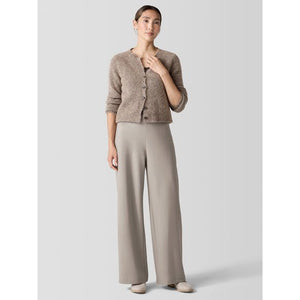 Eileen Fisher Felted Wool Jersey Wide-Leg Pant in Dove