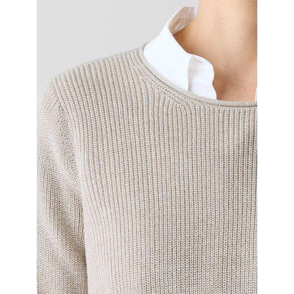 Eileen Fisher Peruvian Organic Cotton Crepe Crew Neck Top in Dove