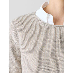 Eileen Fisher Peruvian Organic Cotton Crepe Crew Neck Top in Dove