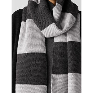 Eileen Fisher Cotton and Recycled Cashmere Scarf in Moon