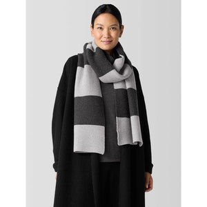 Eileen Fisher Cotton and Recycled Cashmere Scarf in Moon